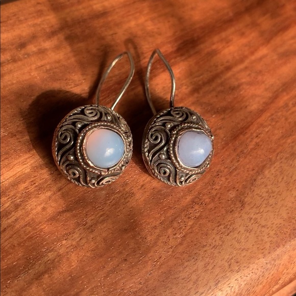 Antique Style Blue Angelite Tpz Infinity Earrings - Picture 5 of 10